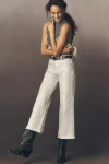 Ag Saige Mid-rise Crop Wide-leg Jeans In White
