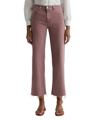 Ag Saige Mid Rise Cropped Wide Leg Jeans In Sulfur Dusty Mauve