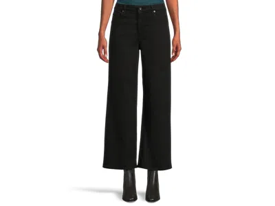 Ag Saige Mid Rise Wide Leg Crop In Super Black