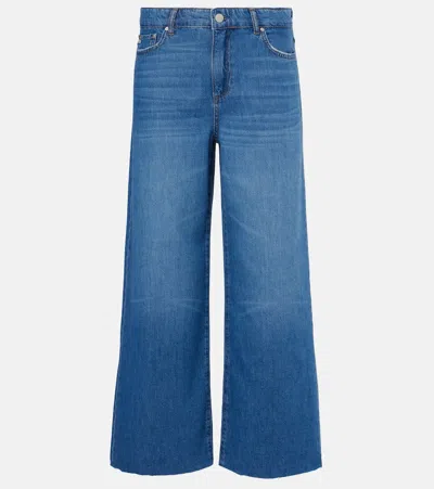 Ag Saige Mid-rise Wide-leg Jeans In Blue