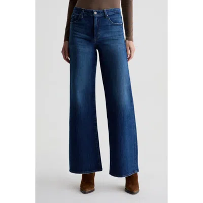 Ag Stella Mid Rise Wide Leg Palazzo Jean In Poise In Blue