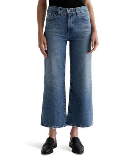 Ag Saige Mid Rise Wide Leg Jeans In Castlebay In Blue