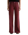 Ag Saige Mid Rise Wide Leg Jeans In Cranberry In Burgundy