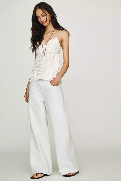 Ag Saige Mid Rise Wide Leg Jeans In White