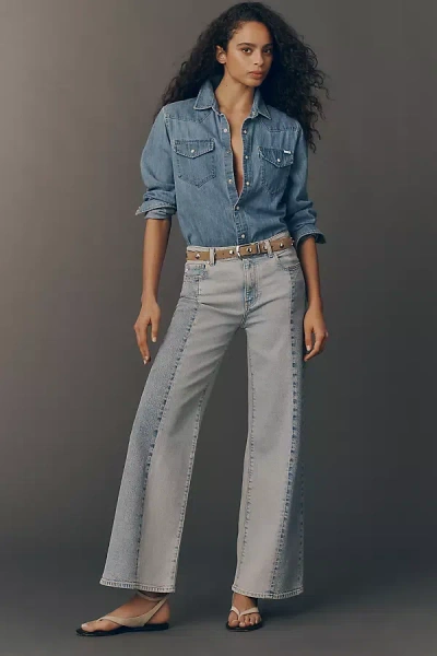 Ag Saige Mid-rise Wide-leg Jeans In Blue