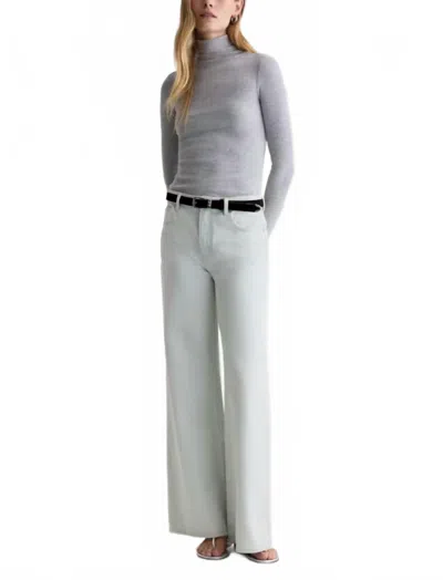 Ag Saige Mid-rise Wide-leg Jeans In Luminance In Silver