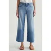 Ag Saige Raw Hem Ankle Wide Leg Jeans In Blue
