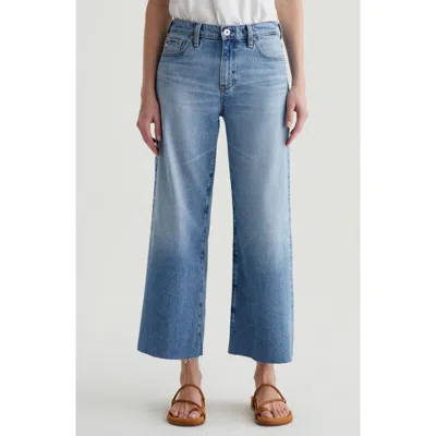Ag Saige Raw Hem Ankle Wide Leg Jeans In Blue