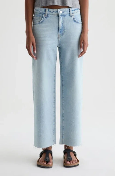 Ag Saige Raw Hem Ankle Wide Leg Jeans In Blue