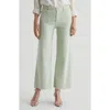 Ag Saige High Rise Wide Leg Crop Jeans In Pistachio In Pistachio