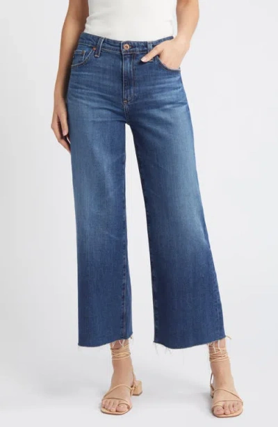 Ag Saige Wide Leg Crop Jeans In Plume In Blue