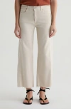 Ag Saige High Rise Cropped Wide Leg Jeans In Opal Stone In White