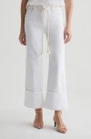 Ag Saige Wide Leg Crop Jeans With Cuff In White