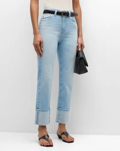 Ag Saige Straight Cropped Jeans In Blue
