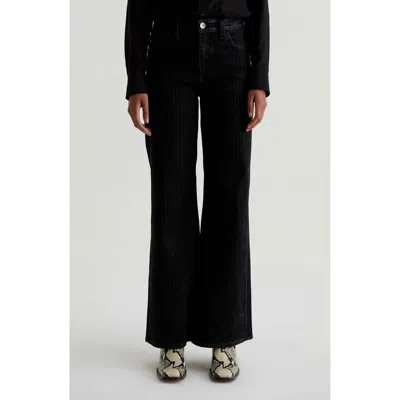Ag Saige Stripe Wide Leg Jeans In Black