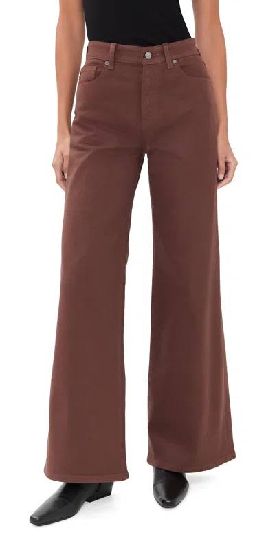Ag Saige Wide Leg Coated Jeans Ltt Lt Chestnut