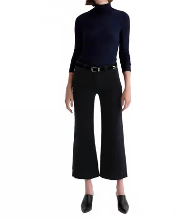 Ag Saige Wide Leg Crop Corduroy In Super Black