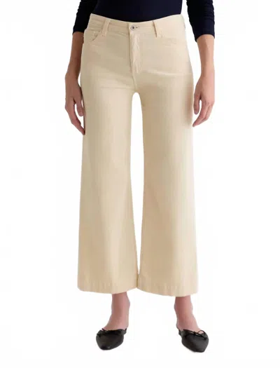 Ag Saige Wide Leg Crop Corduroy Pants In Opal Stone In Neutral