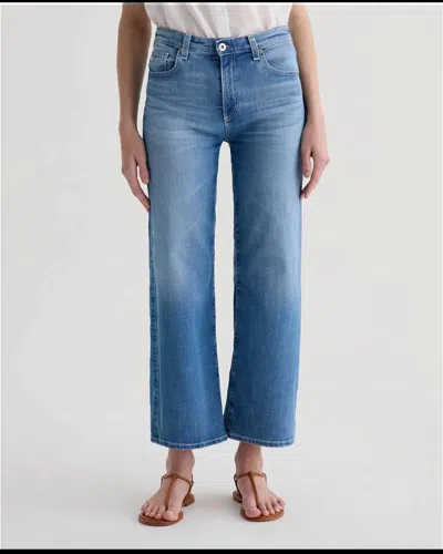 Ag Saige Mid Rise Ankle Wide Leg Jeans In Brown