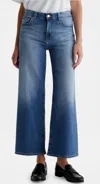 Ag Saige Wide Leg Crop Jeans In Bell Canyon In Beige