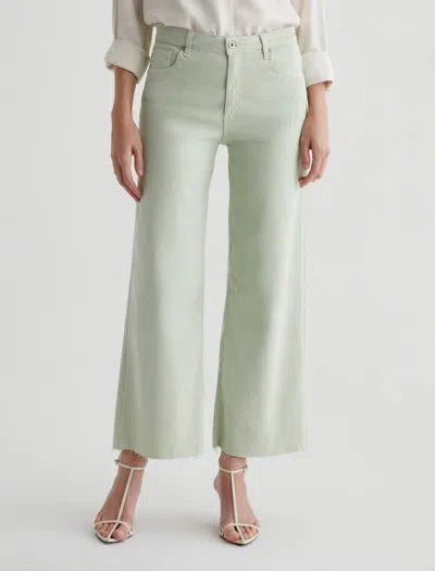 Ag Saige Wide Leg Crop Jean In Pistachio In White