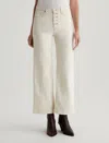 Ag Saige Wide Leg Crop Jean In White Oat