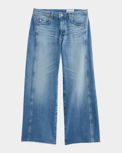 Ag Saige Wide-leg Crop Jeans In Blue