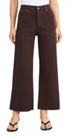 Ag Saige Crop Wide Leg Crop Jeans In Amaretto Noir In Amaretto Noir
