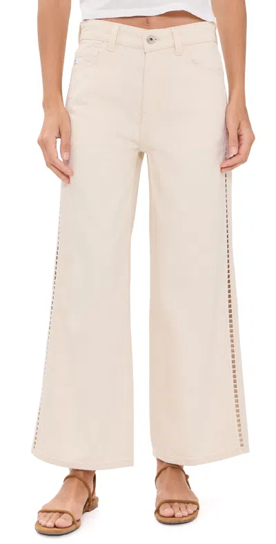Ag Saige Wide Leg Crop Jeans Fresh Air In White