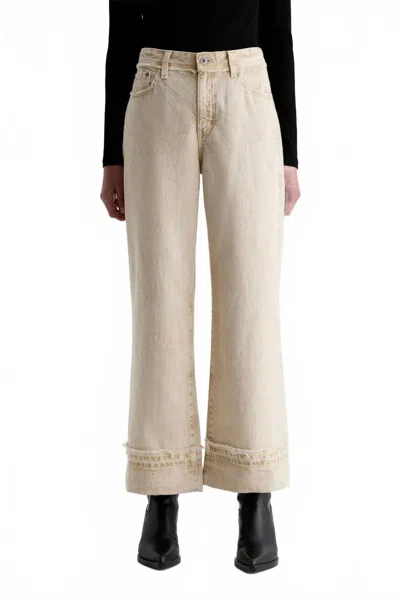 Ag Saige Wide Leg Crop Jeans In Camel In Multi