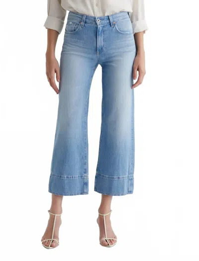 Ag Saige Wide Leg Crop Jeans In Dana Point In Blue