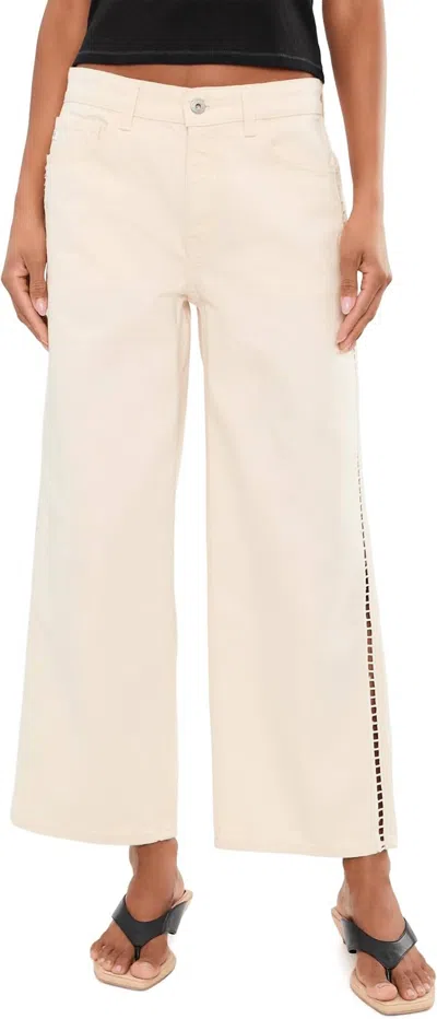 Ag Saige Wide Leg Crop Jeans In Fresh Air In White
