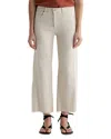 Ag Saige Wide Leg Crop Jeans In Opal Stone In White