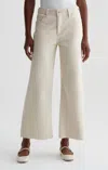 Ag Saige High-rise Wide Leg Crop Jean In Opal Stone In White
