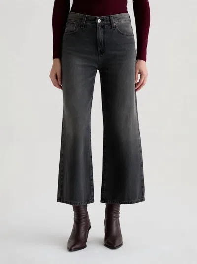 Ag Saige Wide Leg Crop Jeans In Overnight In Gray