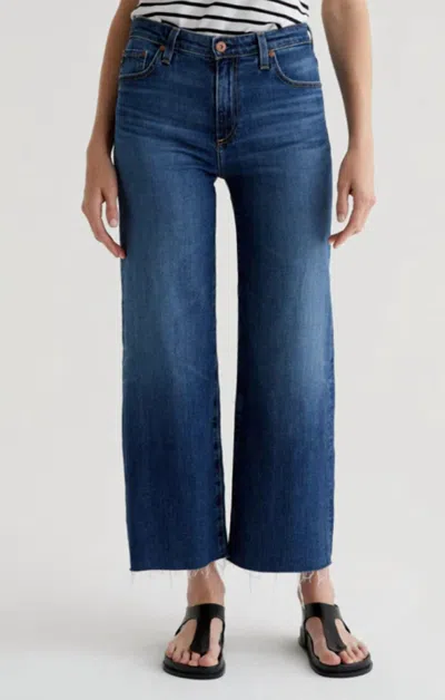 Ag Saige Wide Leg Crop Jeans In Plume In Blue