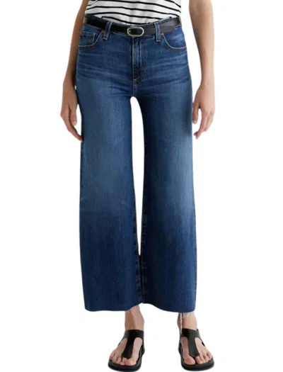 Ag Saige Wide Leg Crop Jeans In Plume In Blue