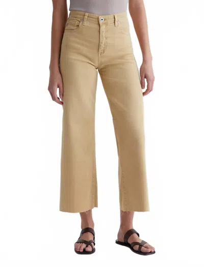 Ag Saige Wide Leg Crop Jeans In Sulfur Aspen Yellow In Brown