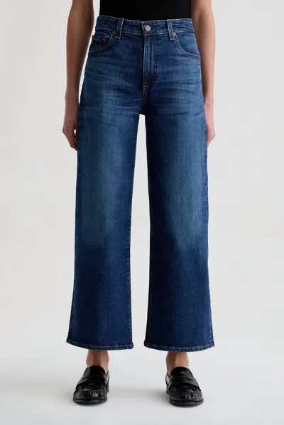 Ag Saige Wide Leg Crop Jeans In Veiled In Blue
