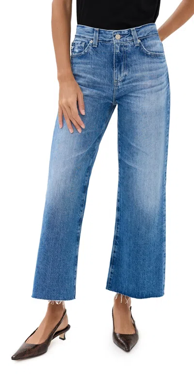 Ag Saige Wide Leg Crop Jeans Newport In Blue