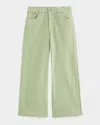 Ag Saige High Rise Wide Leg Crop Jeans In Pistachio In Pistachio