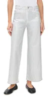 Ag Saige Wide Leg Crop Jeans Silver Glow In Gray