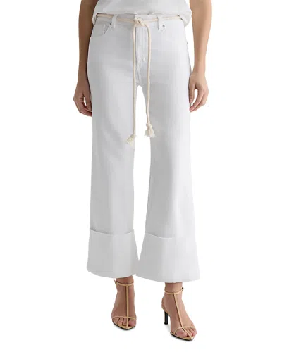 Ag Saige Wide Leg Crop Jeans With Cuff In White