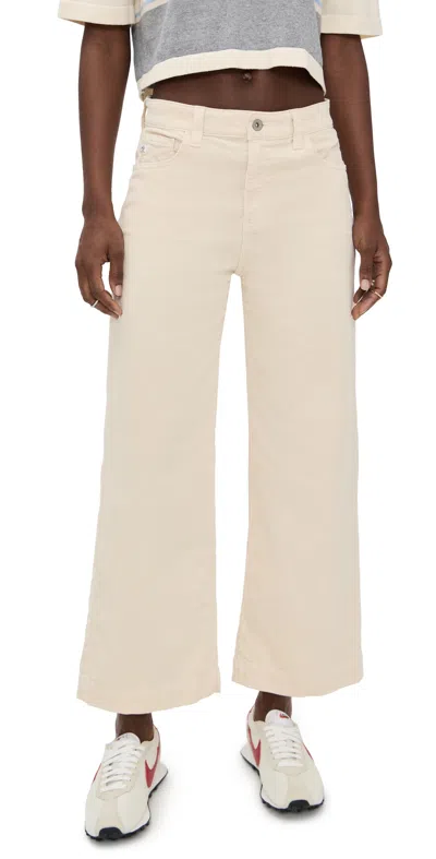 Ag Saige Wide Leg Cropped Corduroy Jeans Opal Stone In Neutral