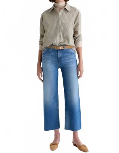 Ag Saige Wide Leg Cropped Jeans In 13 Years Allure In Blue