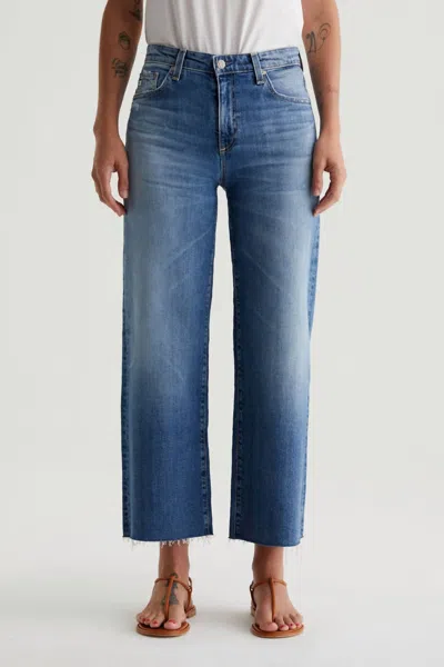 Ag Saige Wide Leg Cropped Jeans In Postcard In Blue