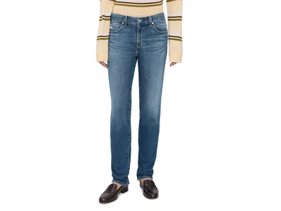 Ag Sandra Low Rise Slim Straight In 10 Years Illiad In Blue