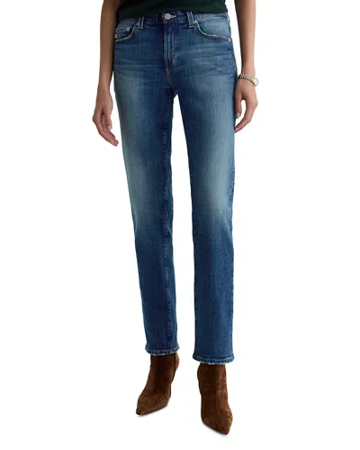 Ag Sandra Low Rise Straight Jeans In 10 Years Illiad In Blue