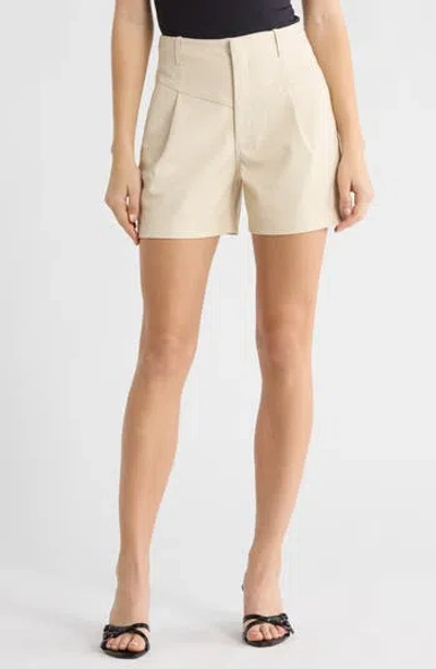 Ag Shae Faux Leather Shorts In Neutral