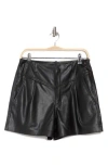 Ag Shae Faux Leather Shorts In True Black